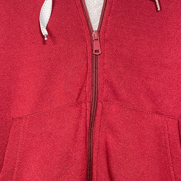 A.Q. Sport "Love" Red & Black Warm Fleece Lined Zippered Hoodie AQ Jacket MEDIUM - Picture 4 of 5